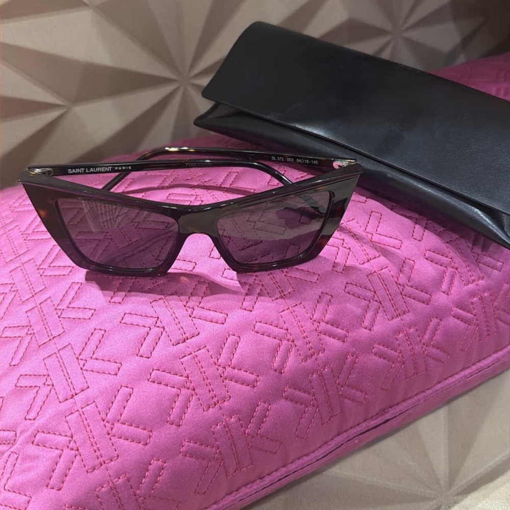 Saint Laurent Women's Dark animal print Brown Sunglasses